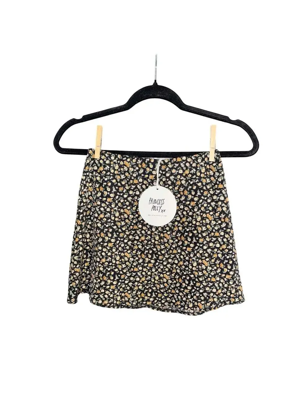 Princess Polly Black Floral Mini Skirt Size US 2